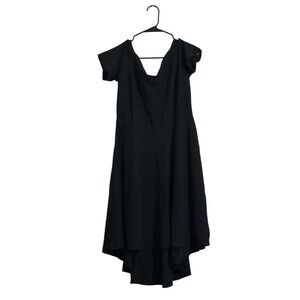 Sarin Mathews Black Off Shoulder High Low Fit Flare Cocktail Dress Women's  XXL